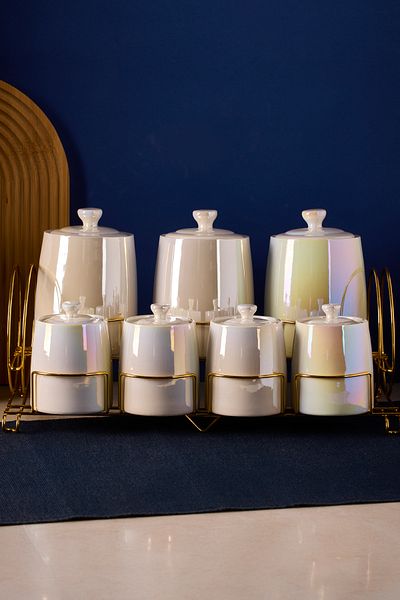 Perotti Set of 7 Pearl Porcelain Luster Spices