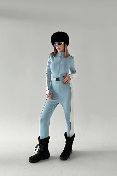 Bak Moda Premium Lilac Jumpsuit with Piece Belt Detail