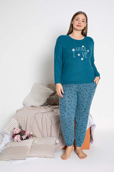 GUAVA+ Set de pijamale pentru femei, cu mâneci lungi, cu imprimeu, cu mâneci lungi