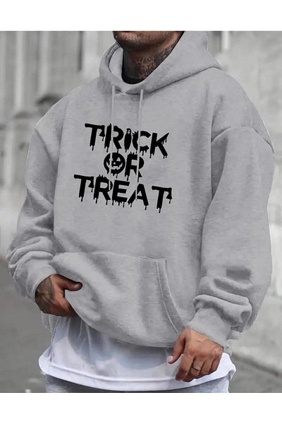 Medinenur Φούτερ τσέπης με κουκούλα με στάμπα Trick Or Treat