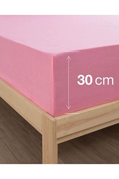 MODELHOME Pink Color Elastic Sheet Set (COTTON DUVET COVER, WITH PILLOW CASE) 7 Different Sizes