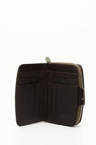 GÖNDERİ(R) Genuine Leather Green Brown Women's Wallet - 06518