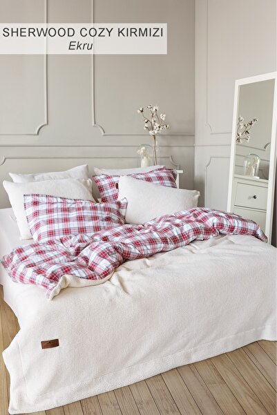 İyi Geceler İstanbul طقم مفرش سرير مزدوج باللون الأحمر من Sherwood