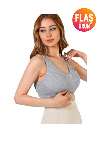 HYL Büyük Beden Anne Yarım Atletleri Pamuklu Gri Terletmeyen, Nefes Alan Günlük Kullanım İçin