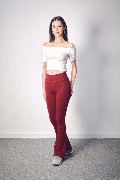 Fulla Moda Pantaloni evazați cu talie înaltă cu talie elastică