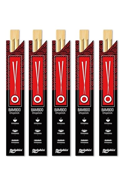 Dolphin Yıkanabilir Bambu Kore Japon Çin Yemek Çubuğu Chopsticks - 23 Cm. - 5...