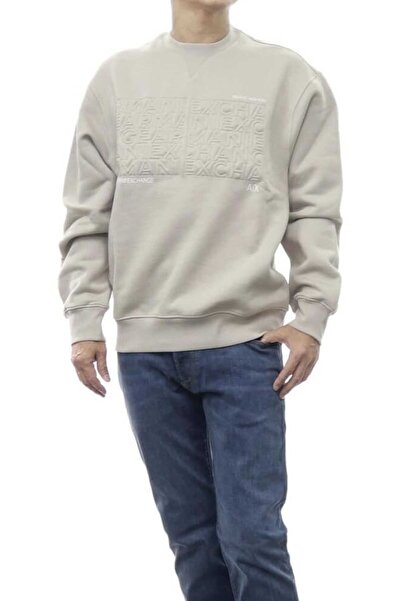 Armani Exchange Erkek Fermuarlı Sweatshirt Bej