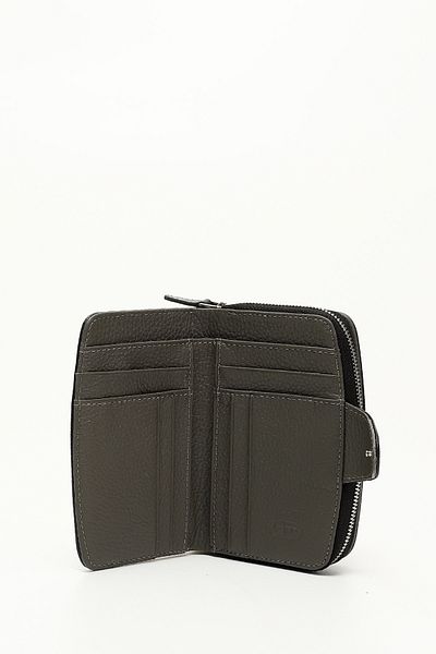 GÖNDERİ(R) Genuine Leather Black and Anthracite Women's Wallet - 06518