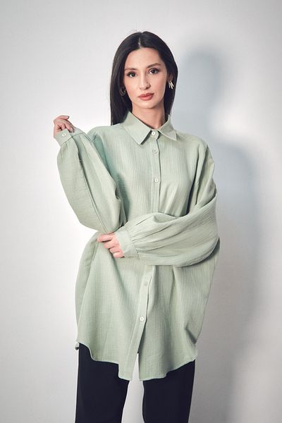 Fulla Moda Basic Oversize Λινό Πουκάμισο