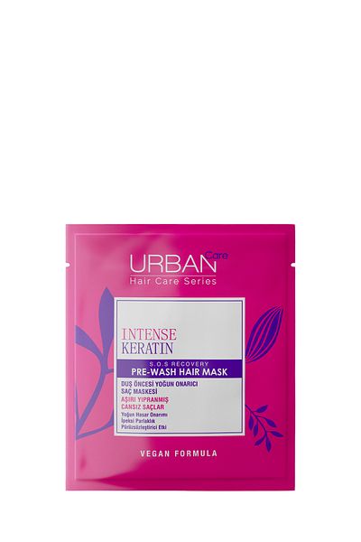 Urban Care Intense Keratin - Weathered and Lifeless Hair Care Mask, 50ml - Vegan