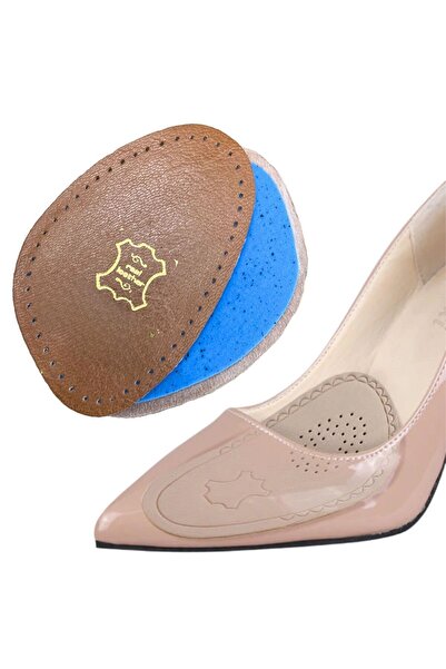 Palwin Ayakkabı Numara Küçültme Pedi, Kahve Hakiki Deri, Stiletto İçin Kaydırmaz Yarım Ayakkabı Tabanlığı