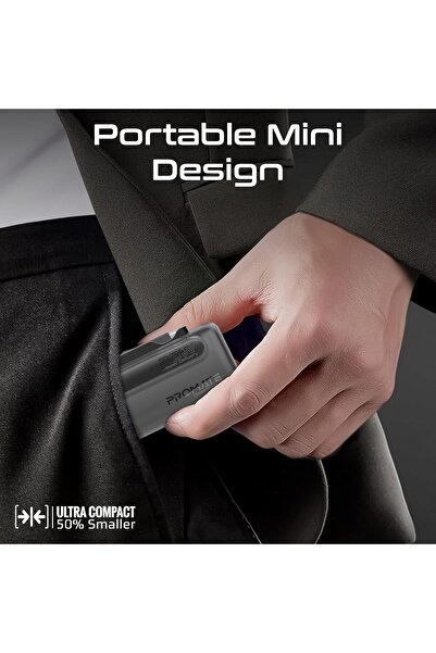 Promate PowerUp-Duo Mini Power Bank, 5000mAh (Black)