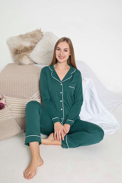 GUAVA+ Gloria Series Front Button Long Sleeve Women's Pjamas Suit