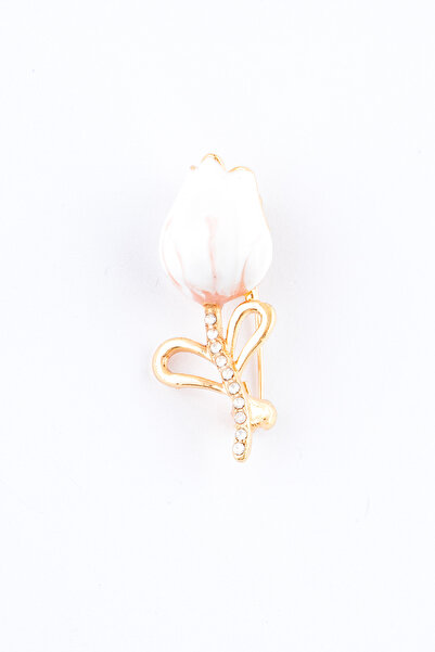 Sortie Aksesuar Lale Figürlü Zirkon Taşlı Broş