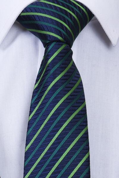 Esgue Χειροποίητη γραβάτα με μοτίβο 7,5 εκ. Πράσινο Navy Blue