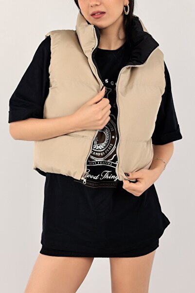 Etos Women's Vest Double Sided Crop Puffer Vest