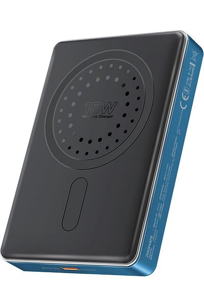 Promate Super Slim 5000mAh Power Bank with 15W MagSafe Charging, 20W USB-C Port, and Safety Protecti