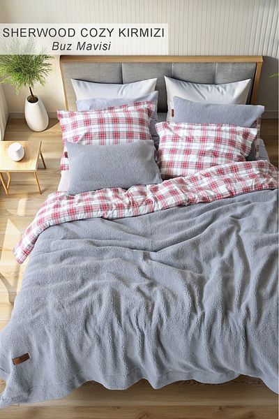 İyi Geceler İstanbul Sherwood Cozy Red Double Bedspread Set