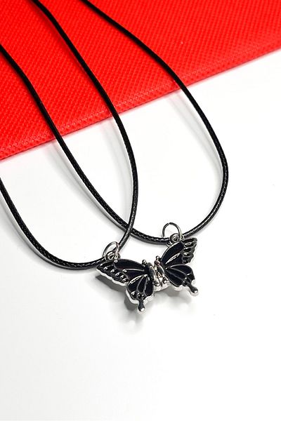 The Collection Black Butterfly Magnet Dating Best Friends Couple Necklace