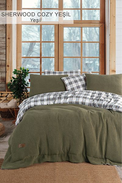 İyi Geceler İstanbul Sherwood Cozy Green Double Bedspread Set