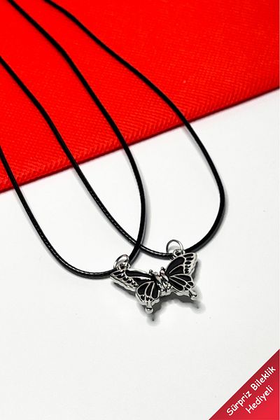 The Collection Black Butterfly Magnet Dating Best Friends Couple Necklace
