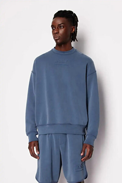 Armani Exchange Erkek Sweatshirt Mavi 3DZMAAZJUBZ