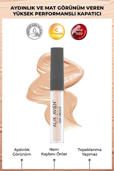 Alix Avien Liquid Under Eye Concealer - Light Skin Cold Skin Lower Tone - Liquid Concealer 103 Creamy Beige