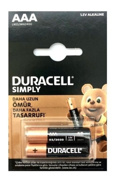 Duracell KARTELA KALEM PİL AAA 2Lİ