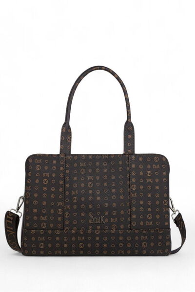 Bilik Deri Чорна жіноча сумка через плече з монограмою DLR 122-MN