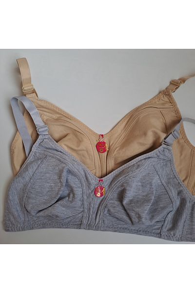 NARIYA Sutien din bumbac de mărime mare pentru femei 2 bucăți Sutien pieptănat Lenjerie de corp confortabilă zilnică