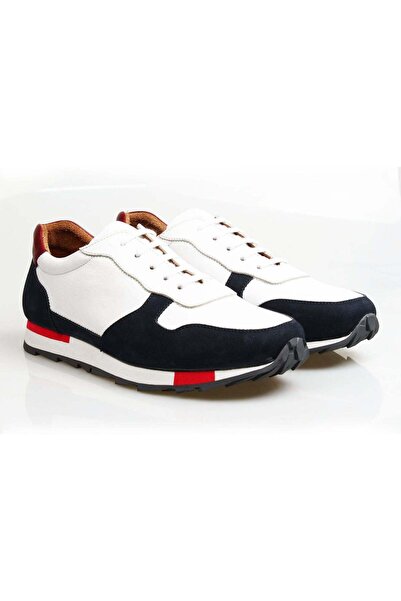 Butik White Color Lace-Up Genuine Leather Men's Shoes