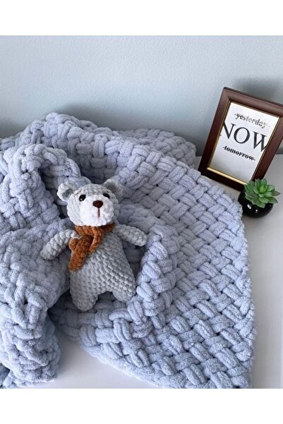 KAMİKAM Pluș Velvet Soft Alize 100 X 100cm Pătură pentru bebeluși tricotată m...