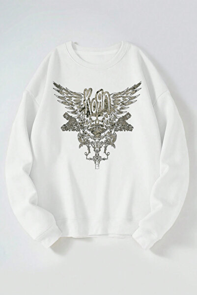 THEWERT Γυναικεία/Ανδρική μπλούζα με στάμπα Korn, βαμβακερή λαιμόκοψη