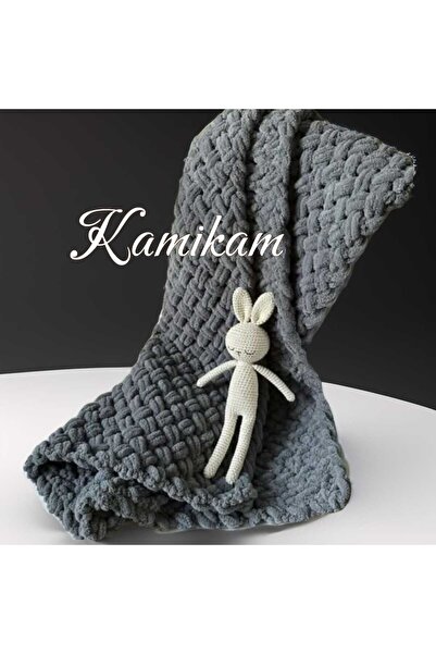 KAMİKAM 100x150 Плюшевий оксамитовий плед для телевізора - м'який, ручної роб...