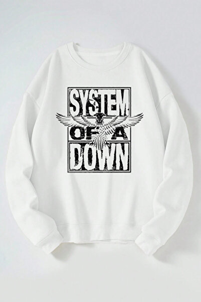 THEWERT System Of A Down Printed Γυναικεία/Ανδρική Λευκή Βαμβακερή μπλούζα με...