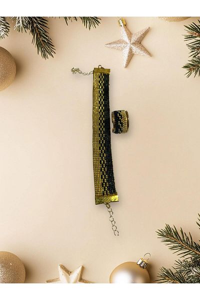 SUNA Mi̇uki̇ Petrol Bracelet-Ring Set