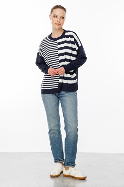 accort Çizgi Desenli Kazak-LACI