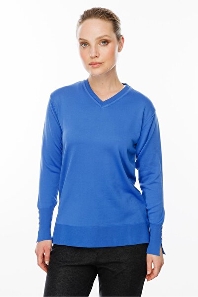 accort V Yaka Basic Triko Kazak-SAX