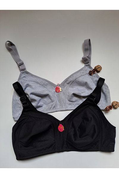 NARIYA Sutien de damă, mărime mare, bumbac, 2 bucăți, pieptănat, lenjerie confortabilă zilnică.