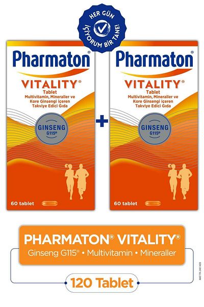 Pharmaton Vitality 60 Tablets - 2 Pieces