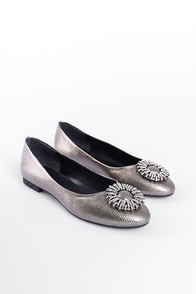 Capone Outfitters Damen-Ballerinas mit runder Steinschnalle
