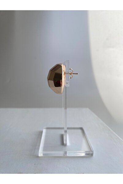 Atelier Licia Düğme Küpe- Altın Kaplama Asimetrik Küpe