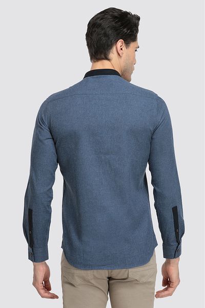 Twn Μπλε πουκάμισο Dobby Slim Fit