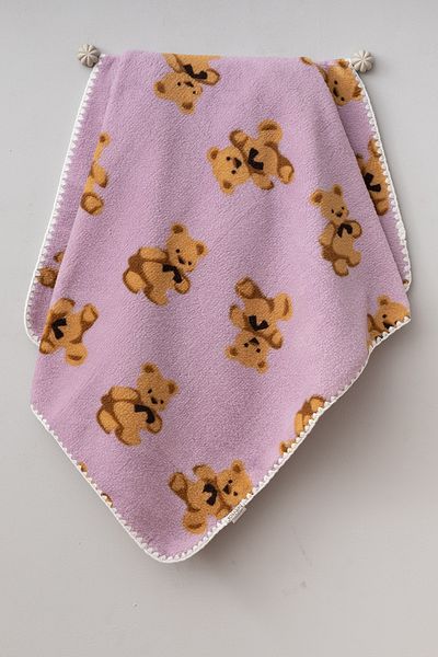 Bebitof Cute Bears Patterned 90X100 cm Plush Baby Blanket