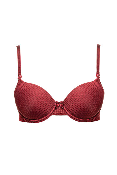 MİSTİRİK Claret Red Blera Model Double Push Up Υποστηριζόμενο μαλακό καθημερινό σουτιέν