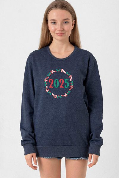 Tshirthane Christmas Holiday Wreath Indigo Women's 2Ip Sweatshirt