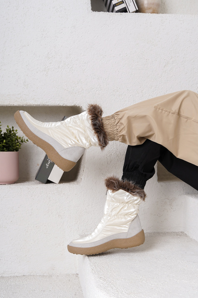 öz se shoes OLES Жіночі зимові чоботи з білим хутром