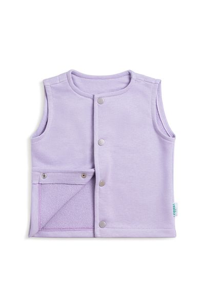 Zuppers Lilac Cotton Baby Kids Vest - Snap Fastener