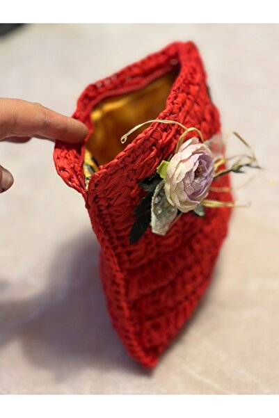 Bucci Handmade Hasır Görünümlü / Kağıt İp El Çantası/ El Örgüsü