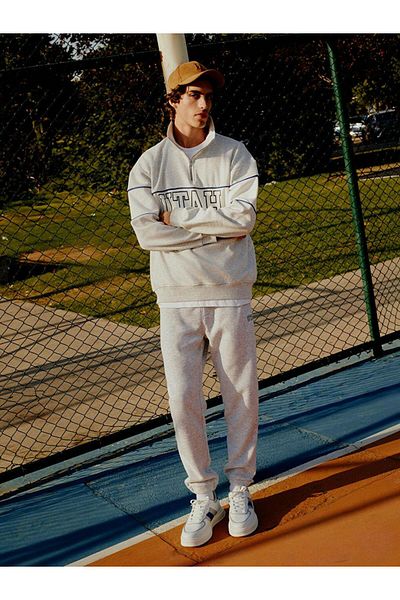 LC Waikiki Ανδρικό χοντρό Jogger φούτερ Casual White Standard Fit